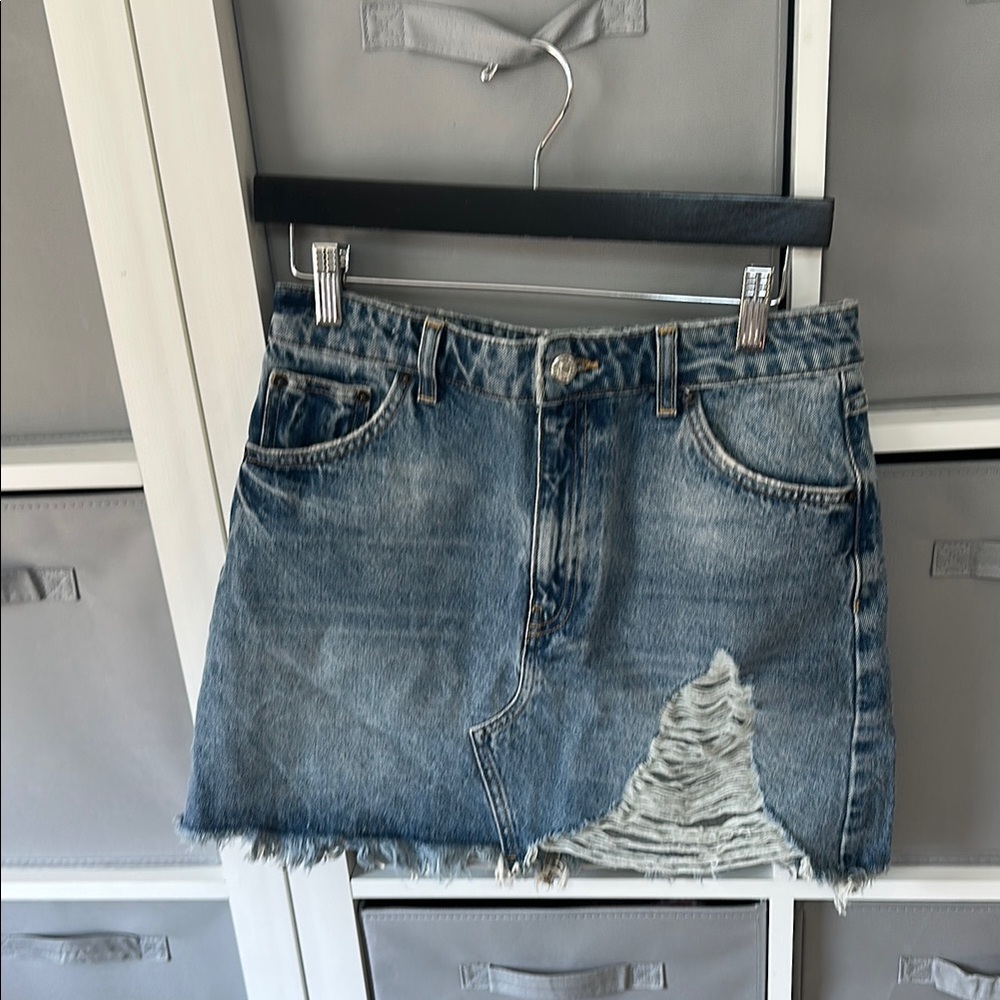 Nordstrom Denim Distressed Skirt